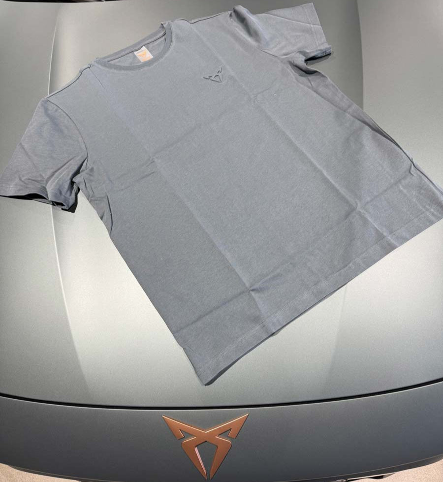 T-Shirt logo in rilievo Grigio Enceladus