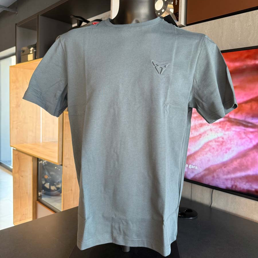 T-Shirt logo in rilievo Grigio Enceladus