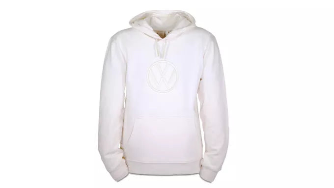 Felpa bianca con cappuccio - Collezione Volkswagen
